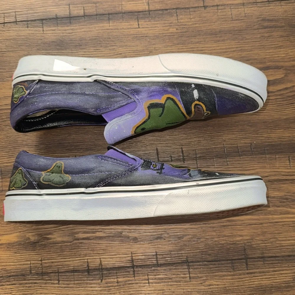 Vans custom hand painted men’s size 10 signed PJ 23 green ghost on skateboard - Picture 10 of 13